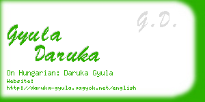 gyula daruka business card